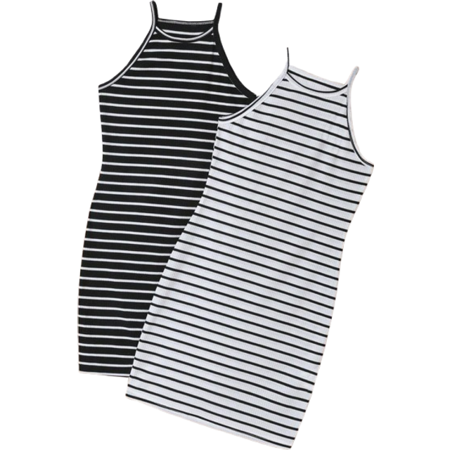 SHEIN Tween Girl Striped Casual Multi-Piece Overall Dress