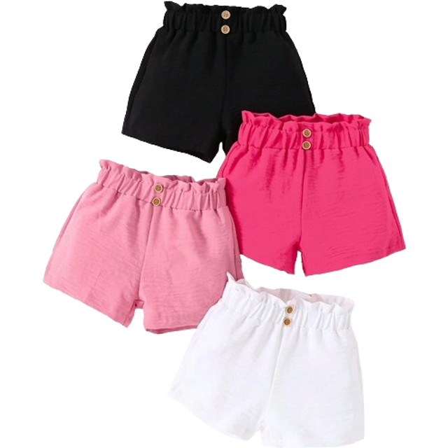 SHEIN Baby Girl 4pcs/Set Casual And Comfortable Multicolor Bottoms, Suitable For Spring And Summer Outdoor Activities