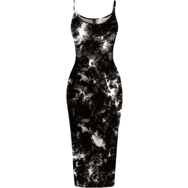 SHEIN Casual Simple Tie Dye Print Slip Dress, Suitable For Summer,Summer Dresses For Women
