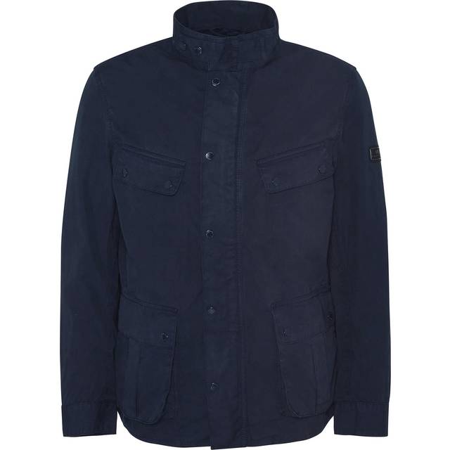 Barbour, Light Jackets, male, Blue, L, Blue Cotton Jacket with Zipper and Buttons