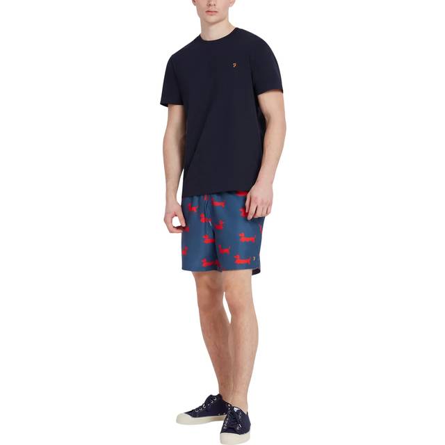 Farah Colbert Dog Print Swim Shorts, Cold Metal