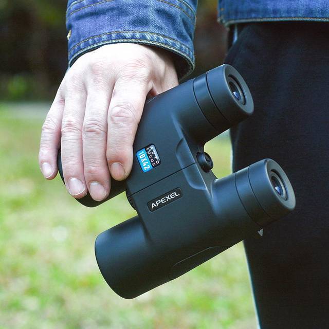 Portable Handheld Auto-Focus Binoculars 10X 42mm Objective Lens Binoculars Eye Distance Adjustable black
