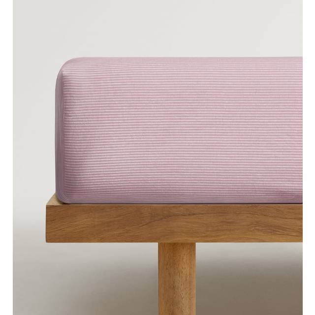 Children's cotton percale striped bed 90 cm medium pink - Home - Single - MANGO HOME - Medium Pink - 90x200x30cm