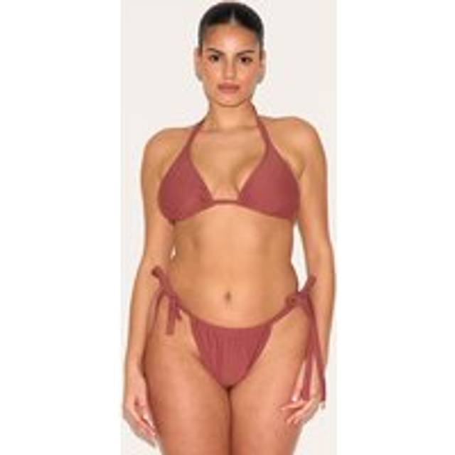 Plus Rust Basic Triangle Bikini Top, Orange - 30