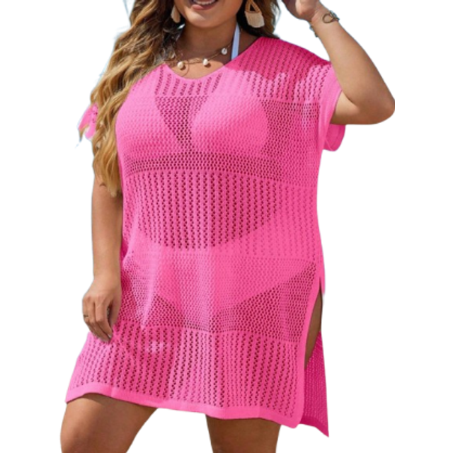 Swim Vcay Plus Size Split Side Cover Up Dress Without Bikini Summer