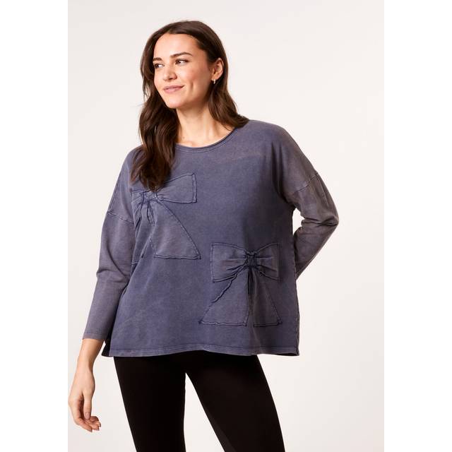 Womens Light Blue Bow Sweatshirt - S/M
