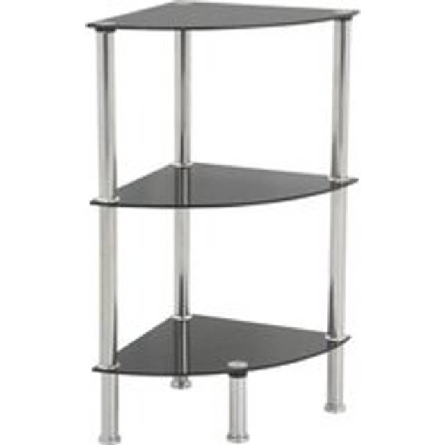 AVF S53-A 3-Tier Corner Shelving Unit - Black & Chrome