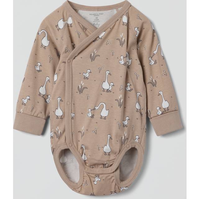 Polarn O. Pyret Baby Geese Wraparound Bodysuit, Natural