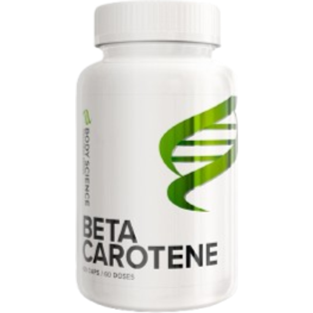 Betakaroten - 60 kapslar - Body Science Wellness Series - Brun utan sol-tabletter