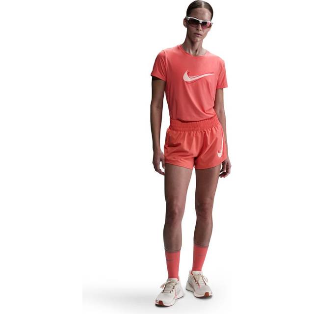 Nike - Women's One Swoosh DF Mid Lined Running Shorts - Running shorts size S, red