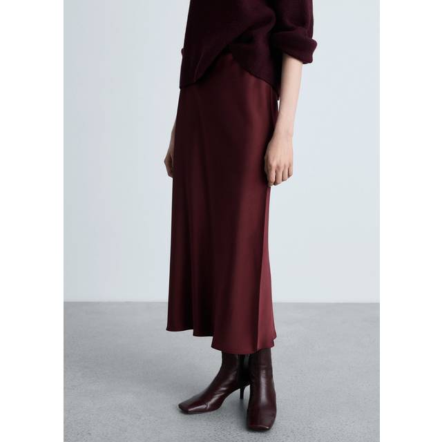 MANGO Midi Satin Skirt Dam Midikjolar Stl. XXS - Från Magasin - 78 (XXS)