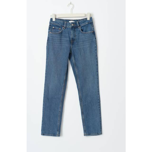 Gina Tricot-Slim straight tall jeans-straight jeans-Blå-32-Dam