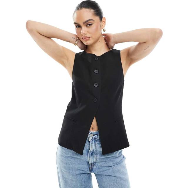 Stradivarius Regular buttoned waistcoat Black S