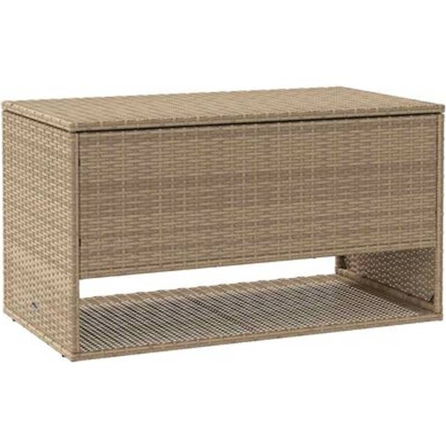 Kuddlåda för utomhusbruk svart 100x55x55,5 cm konstrotting