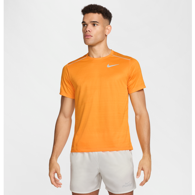 Nike Miler Men's Short-Sleeve Running Top - Yellow - Polyester - XL