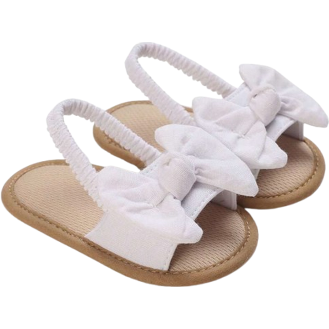 Sommarsandaler för spädbarn för småbarn 0-1 år gamla Mjuk botten Andas Princess Style Anti-halkskor för att lära sig gå och inte lätt falla av - Vitt (EUR18,EUR19,EUR17)