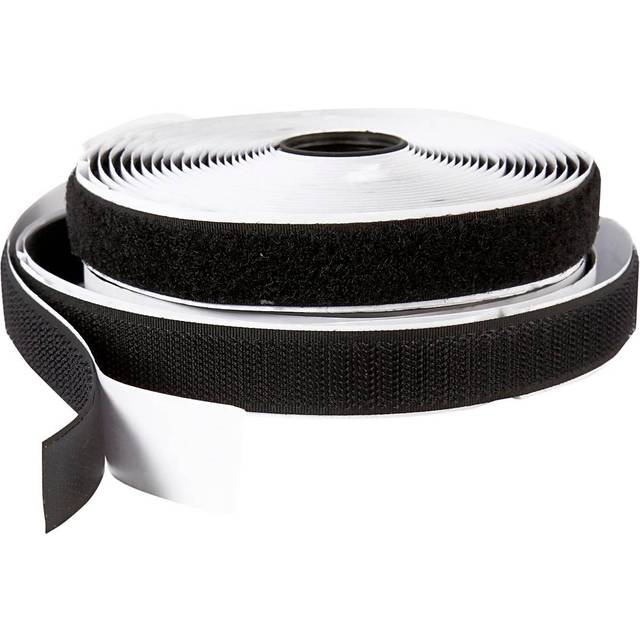 Kardborreband självhäftande svart 20 mm x 5 m