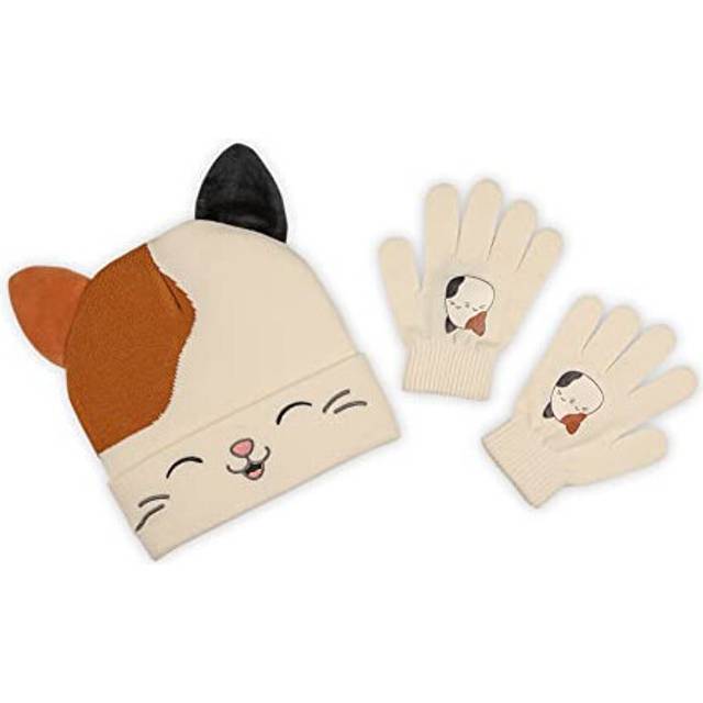 Bioworld Squishmallow Cameron The Cat Kids Beanie Hat & Glove Knitted Winter Set
