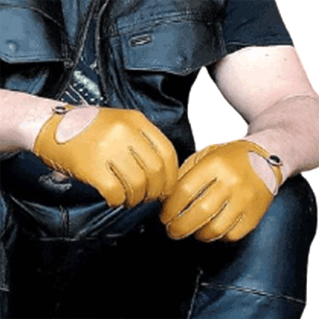 (L, Sallow unlined) Mens Genuine Leather Gloves Male Soft Goatskin Thin Fashion Casual Driving