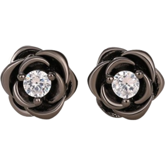 SHEIN 1 Pair Simple Cubic Zirconia Flower Stud Earrings For Women For Wedding Engagement Anniversary Party Jewelry Valentine&#39;s Day Gift Valentines,Mom,Mothe