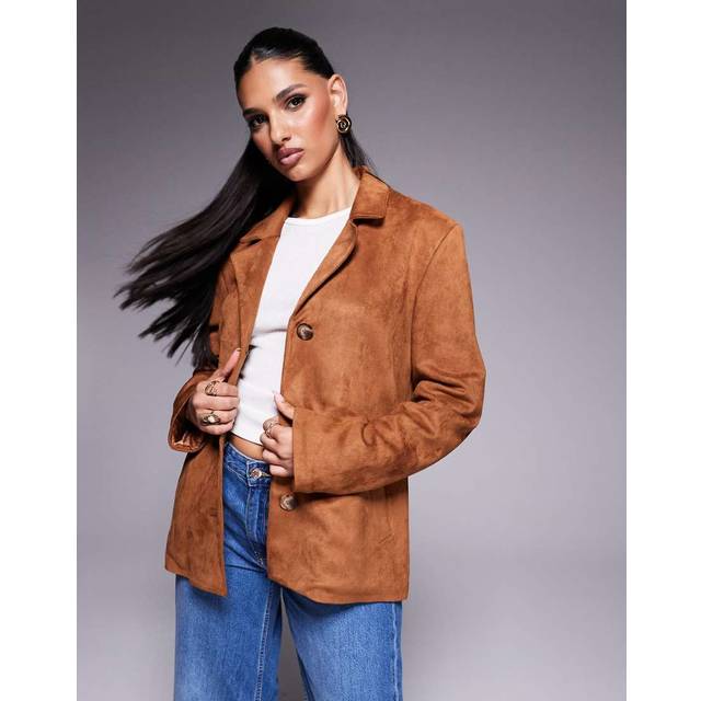 River Island Womens Brown Faux Suede Blazer - 14