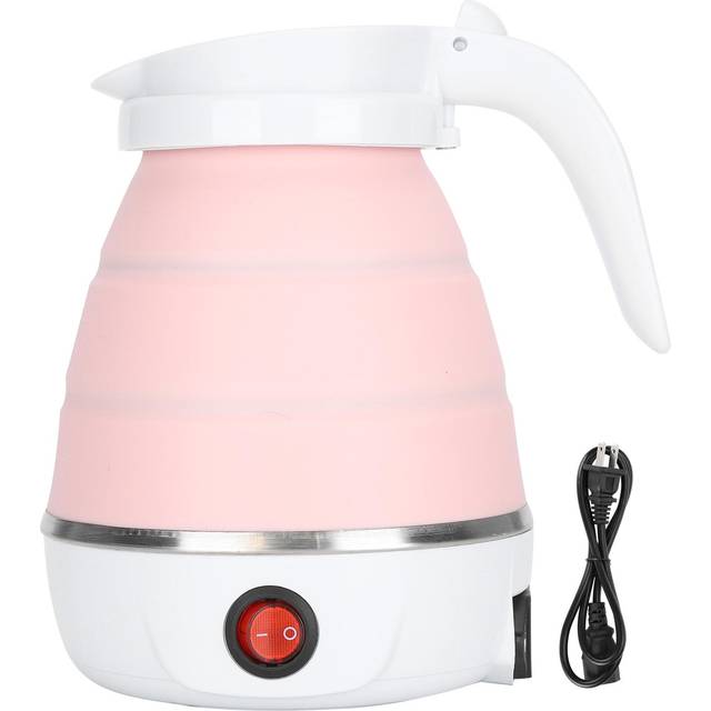 Folding Water Boiler Portable Silicone Household Electric Kettle 400W pink