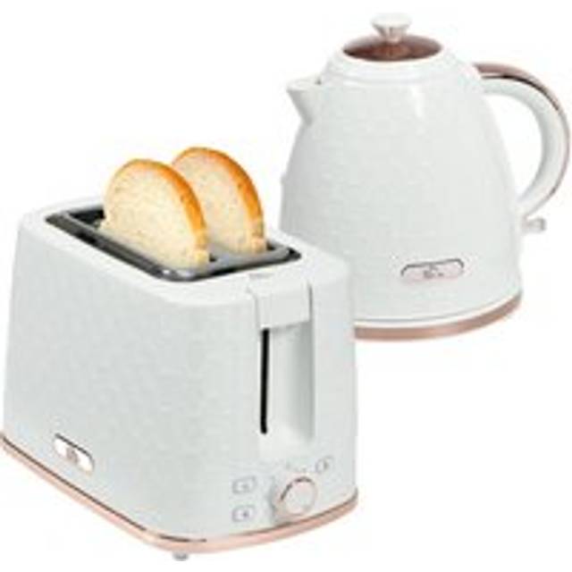 1.7L Fast Boil Kettle & 2-Slice 3000W Toaster Set! | Wowcher - White