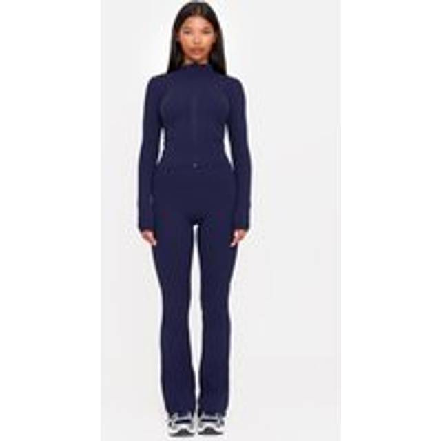 Navy Sculpt Straight Leg Yoga Pants, Blue