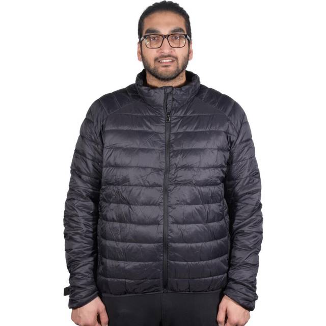 (Black, S) Mens Padded Jackets Water Resistant Bomber Coat