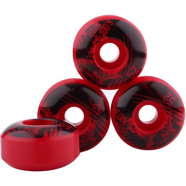 52mm x 30mm 4 pcs set Outdoor Classic Durable PU Cruiser Longboard Skateboard Wheels (red) röd