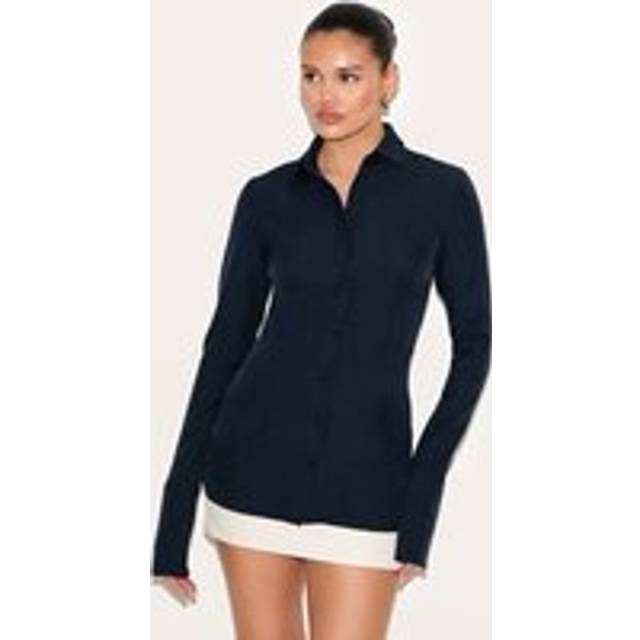 Navy Woven Fitted Shirt, Blue - 10