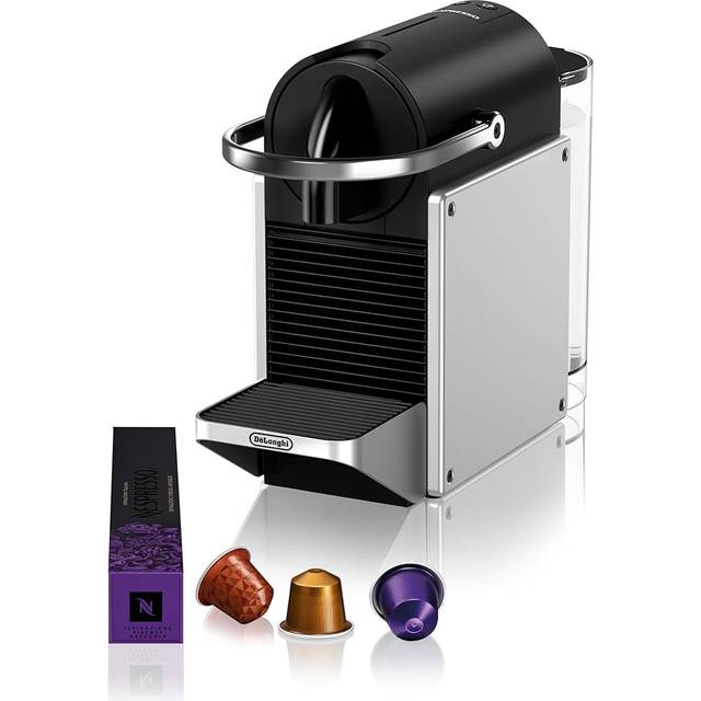 De'Longhi Nespresso Pixie EN127.S, Helautomatisk Kaffemaskin, En-Knapps Kaffemaskin med Multifunktion, Välkomstset Ingår, Kompakt Design, 19 Bar Tryck, 1260W, Silver