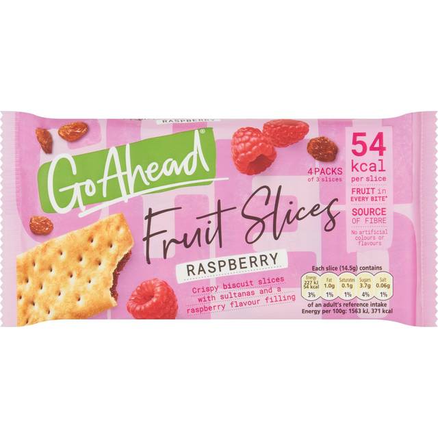 Go Ahead Rasberry Fruit Slices, 174g (Pack of 4)