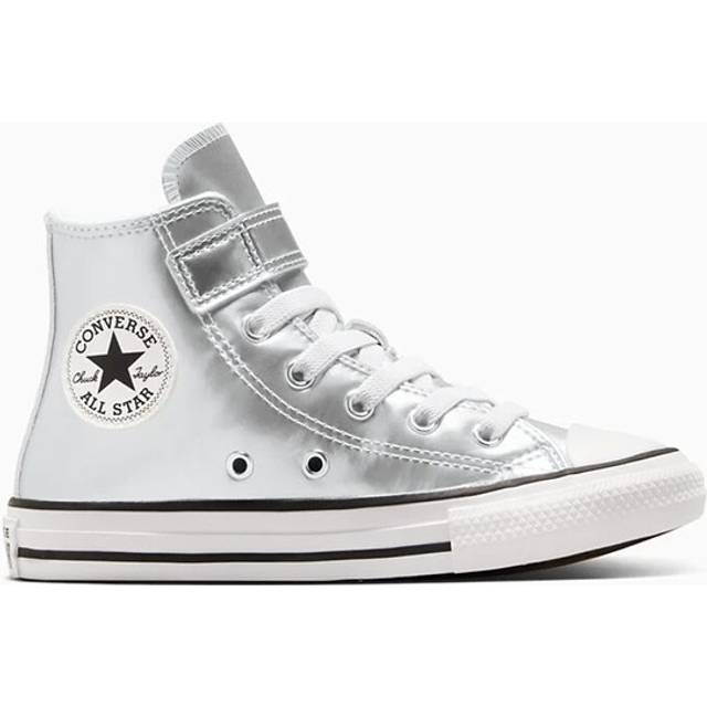 Converse Kids All Star Hi Jnr Trainers Silver White Multi, 5.5