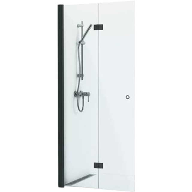 SVEDBERGS Duschdörr Skoga vikbar svart (Bredd: 86 cm Typ: Klarglas)