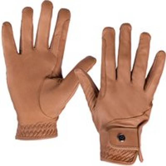 Leather riding gloves QHP Pro - Marron