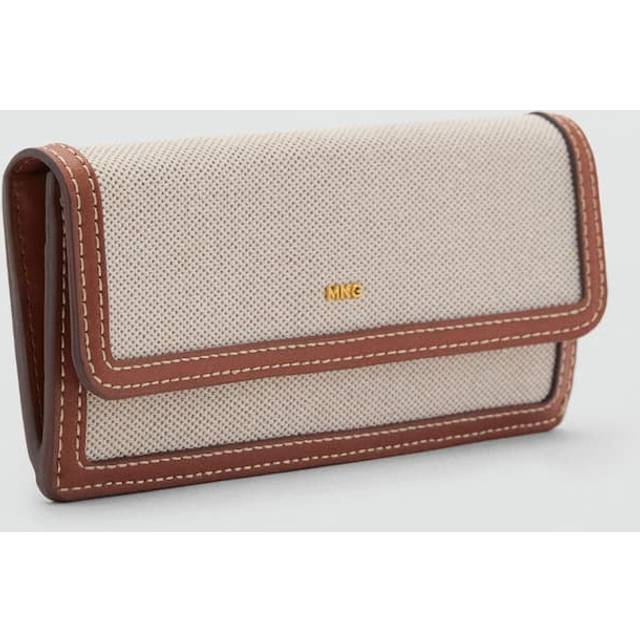 Mango Marais Cotton Canvas Large Flapover Purse, Medium Brown