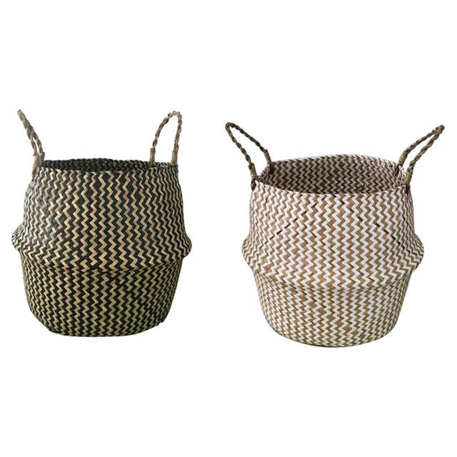 2pcs Storage basket laundry wicker rattan hanging flower pot
