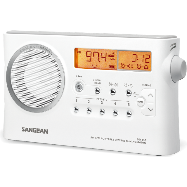 PR-D4 AM/FM radio med 3 års garanti - Vit