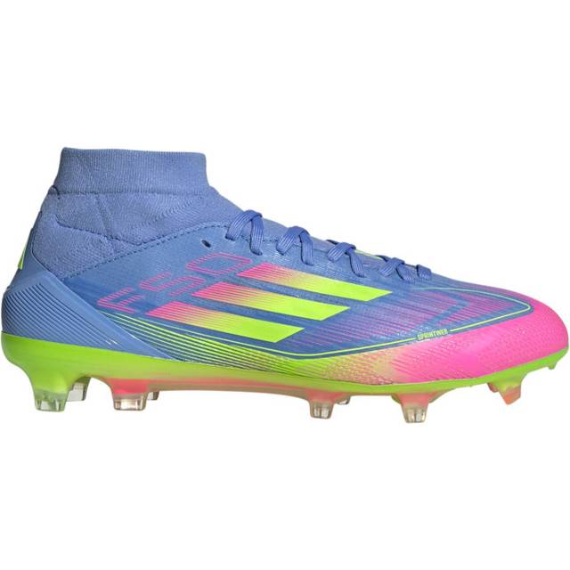 F50 Pro Mid FG W fotbollsskor, BLUFUS/LUCLEM/LUCPNK, Dam, 6.5