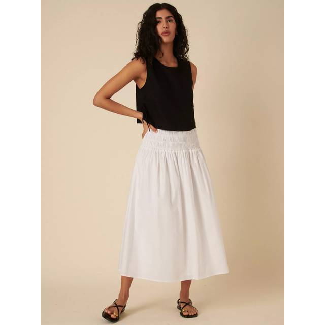 Nobody's Child Thelma Pure Organic Cotton Midi Skirt, White