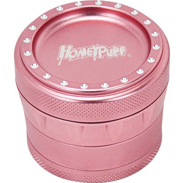 (Pink) Aluminum Herb Molinillo 63 MM 4 Layers Drum Style Metal Grinders Spice