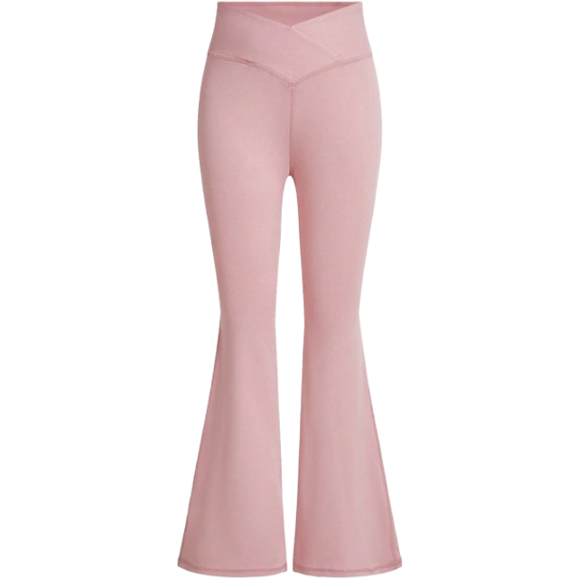 SHEIN Tween Girl Spring And Summer Knit Solid Color Flare Pants For Street Sports