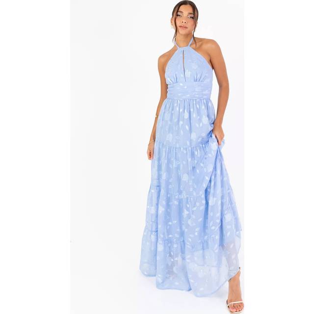 Maya Deluxe Floral Halterneck Tiered Maxi Dress