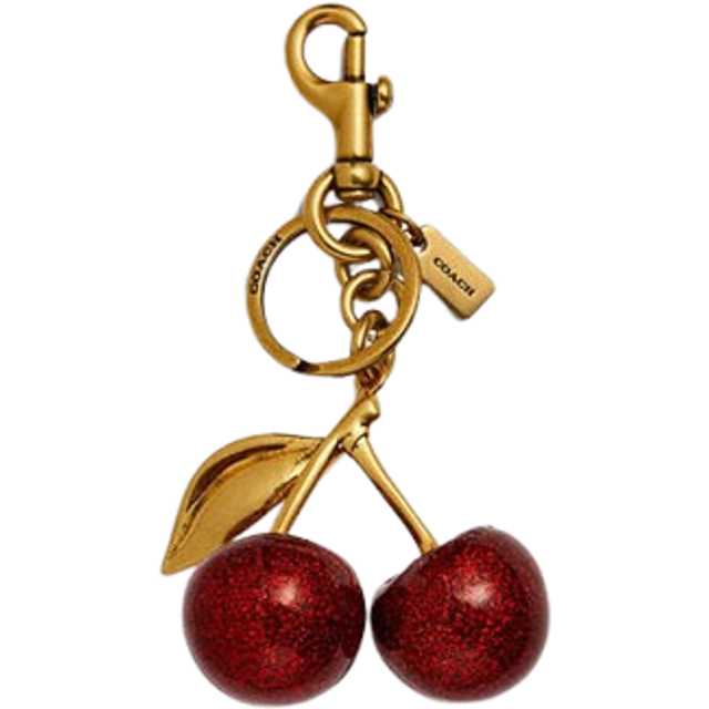 Coach Cherries Gold Plated Charm, Gold/Red