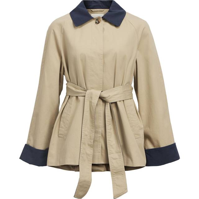 Object – Trenchcoat i twill-Grön/a