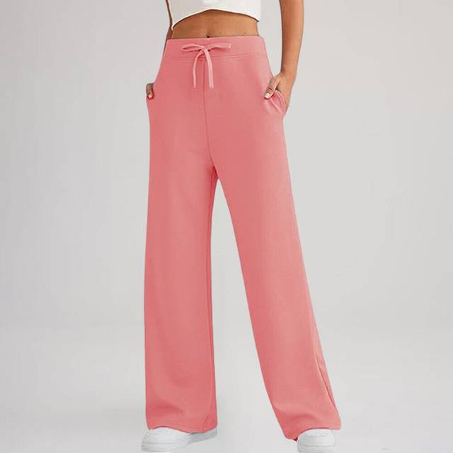 (Pink, XXL = 14) Ladies Gym Bottoms Drawstring Ladies Trousers Womens Joggers Jogging Pants UK