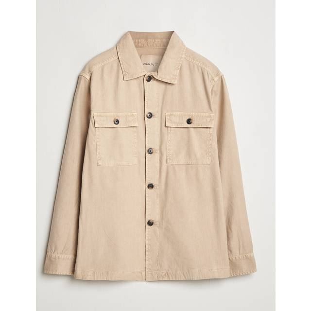 Gant Linen Cotton Twill Overshirt - Dry Sand