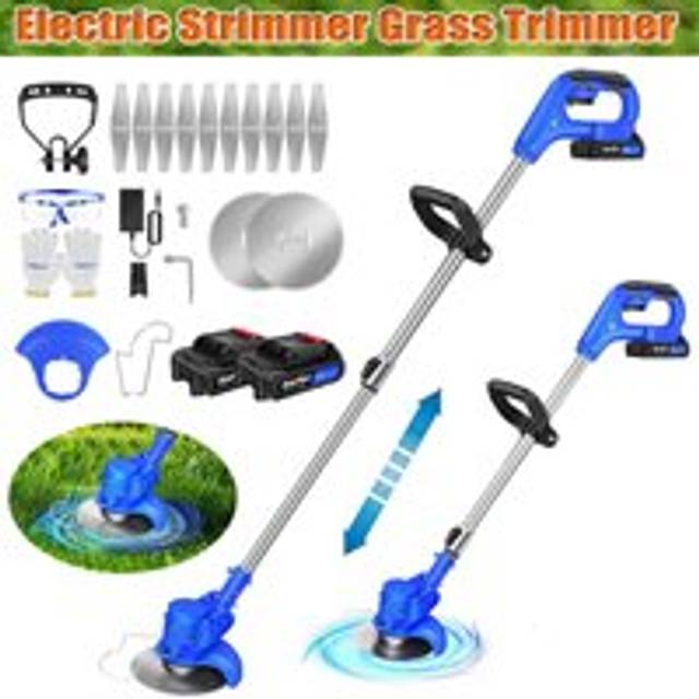 Dayplus - Garden Cordless Strimmer Electric 2x Battery Edger Grass Trimmer Cutter 3600W Tool