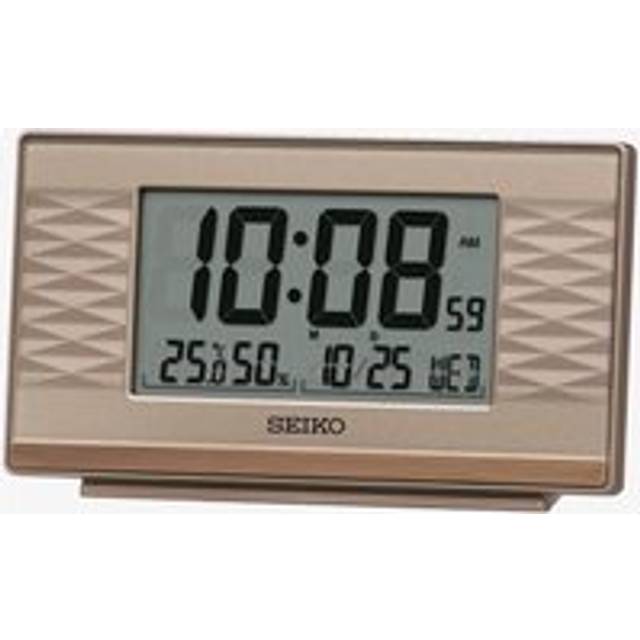 Seiko Clocks Bronze Digital Dual Rectangular Alarm Clock QHL094P - Brown
